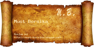 Must Borsika névjegykártya